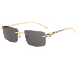 Panther Rectangle Tint Rimless Sunglasses