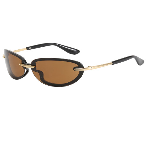 Retro Steampunk Style Small Oval Sunglasses