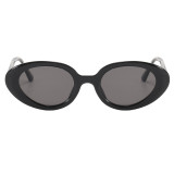 Retro Vintage Cat Eye Small Oval Tiny Narrow Tinted Sunglasses