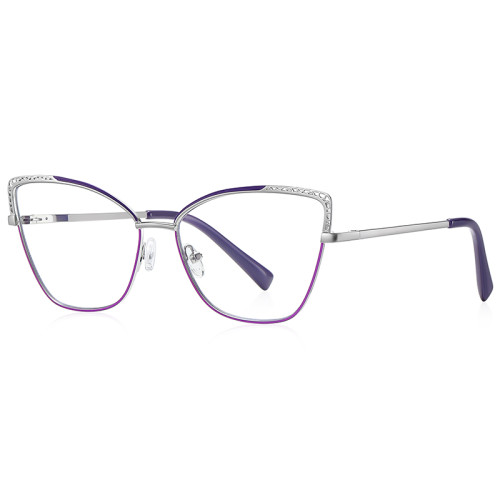 Women Cat Eye Blue Light Blocking Metal Frame Reading Glasses