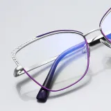 Women Cat Eye Blue Light Blocking Metal Frame Reading Glasses