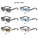 Men's Gradient Oval Rimless Sunglasses