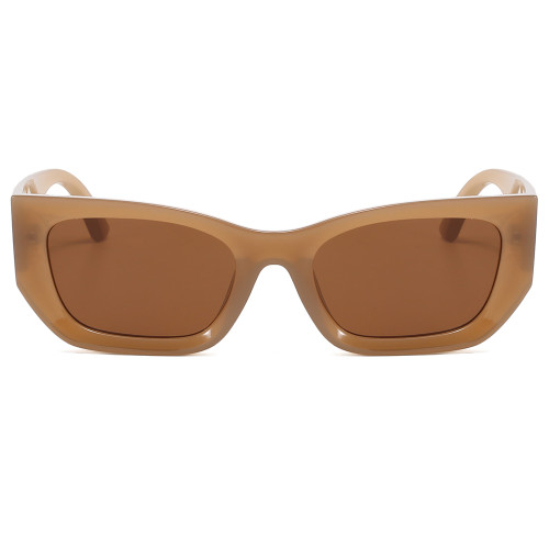 Cat Eye Women Flat Top Polygonal Sunglasses
