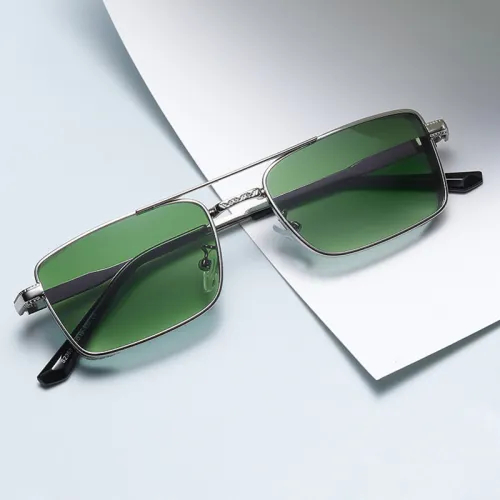 Classic Small Rectangle Metal Frame Sunglasses