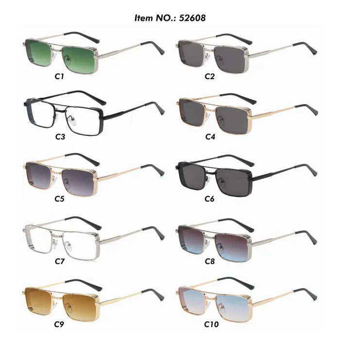 Classic Small Rectangle Metal Frame Sunglasses