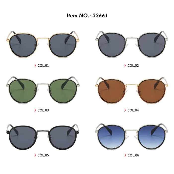 Retro Vintage Round Metal Frame UV400 Sunglasses
