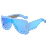 Y2K Oversized Flat Top One Piece Square Shades Sunglasses