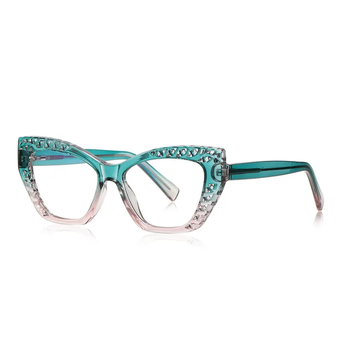 Cat Eye Reinforced Wire-Core Temples Reading Computer Anti Blue Light Lenses Glasses