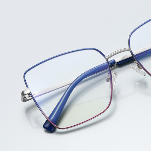 Square Butterfly Shape Metal Blue Light Blocking Glasses