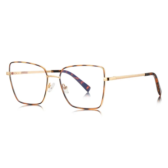 Square Butterfly Shape Metal Blue Light Blocking Glasses