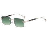 Fashion 2023 Luxury Rectangle Tinted Rimless Sunglasses
