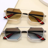Polygon Steampunk Double Bridge Shades Metal Frame Sunglasses