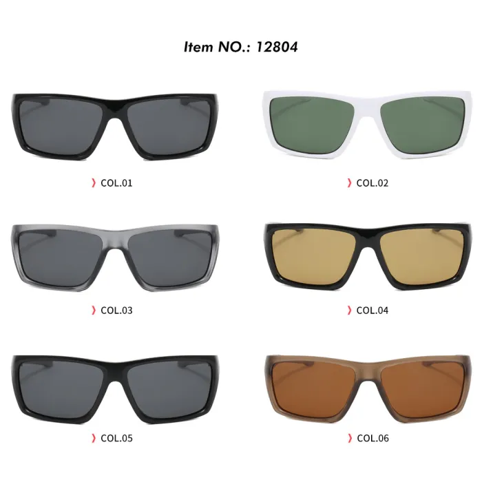 Flat Top Polarized Rectangular Sports Driving Sunglasses