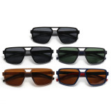 Oversized Square Flat Top Outdoor Vacation Polarized Sunglasses