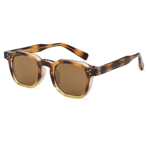Retro Classic Square Reinforced Wire-Core Temples Sunglasses