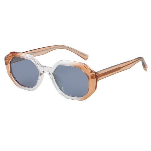 Women Small Polygon Tinted Reinforced Wire-Core Temples Sunglasses