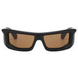 Retro Rectangle Thick Frame Cyberpunk Sporty Y2K Sunglasses
