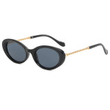 Retro Oval Cat Eye Women Luxury Chain Legs Sunglasses