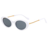 Retro Oval Cat Eye Women Luxury Chain Legs Sunglasses