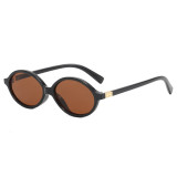 Women Retro Vintage Small Oval Tinted Shades Sunglasses
