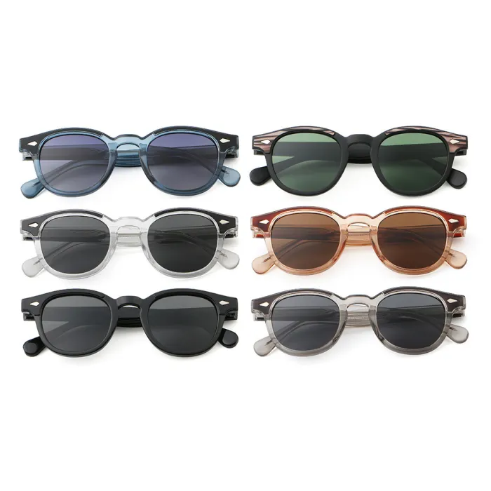 Retro Classic Round Reinforced Wire-Core Temples Sunglasses