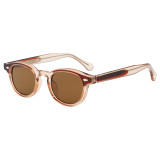 Retro Classic Round Reinforced Wire-Core Temples Sunglasses