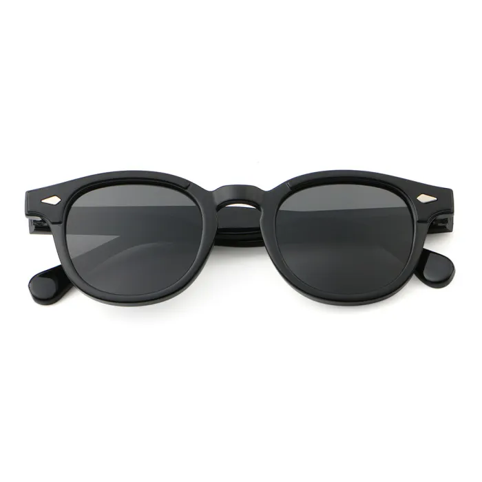 Retro Classic Round Reinforced Wire-Core Temples Sunglasses
