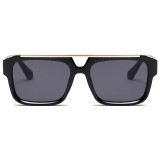 Oversized Luxury Flat Top Double Bridges Square Sunglasses