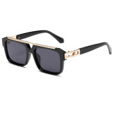 Oversized Luxury Flat Top Double Bridges Square Sunglasses