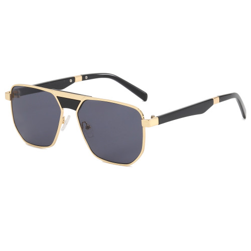 Men Oversized Luxury Shades Flat Top Square Sunglasses