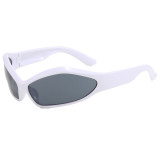 Y2K Retro Cheap Plastic Irregular Cat Eye Sports Shades Sunglasses