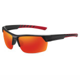 Men Rectangular Half Frame Polarized Sports Driving Sunglasses