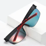 Men Rectangular Half Frame Polarized Sports Driving Sunglasses