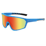 Men Flat Top Sports Outdoor Cycling Shield Goggle Mirror Sunglasses