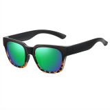 Square Shield Mirrored Polarized Sporty Sunglasses