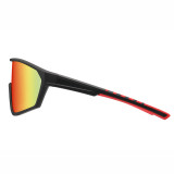 Men Flat Top Sports Outdoor Cycling Shield Goggle Mirror Sunglasses