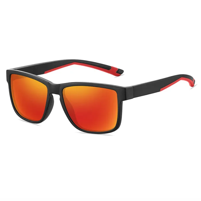 Vintage Square Chic Shield Mirrored Polarized Sporty Sunglasses