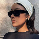 Women Stylish Flat Top Rectangle Thick Sunglasses