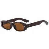 Retro Women Rectangle Tinted Shades Sunglasses