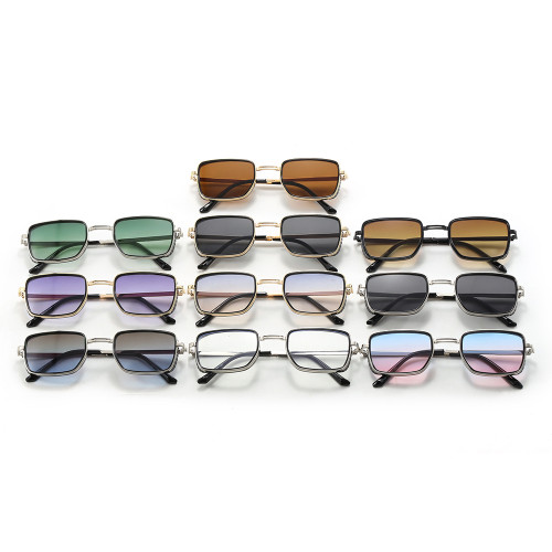 Rectangle Steampunk Metal Frame Sunglasses
