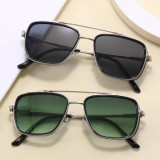 Square Flat Top Steampunk Metal Frame Sunglasses