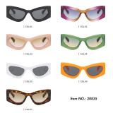 Y2K Cat Eye Women Small Oval Jelly Color Wide Frame Sunglasses