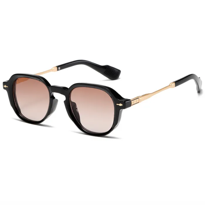 Retro Round Rivets Design Outdoor Sunglasses