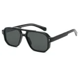 Double Bridge Flat Top Pilot Square Sunglasses