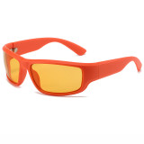 Flat Top Square Sporty Wrap Around Sunglasses