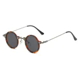 Retro Round Metal Steampunk Style Sunglasses