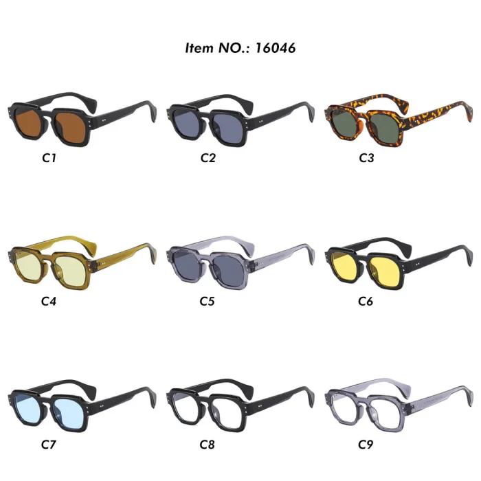 Retro Vintage Square Street Shot Tinted Goggle Sunglasses