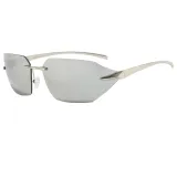 Y2K New Trendy Rimless rect-oval shape Sunglasses