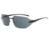 Y2K New Trendy Rimless rect-oval shape Sunglasses