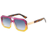 Polygon Flat Top Double Nose Bars Shades Sunglasses